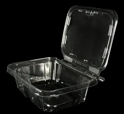 Clear hinged deli containers 24 oz safety-lock